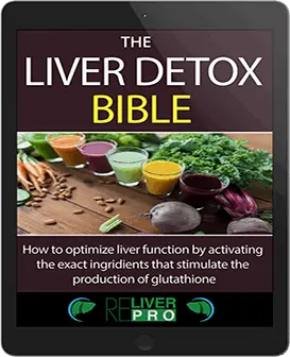 Promotional graphic showcasing free eBooks: Liver Detox Bible and Anti-Aging Cookbook as purchase bonuses