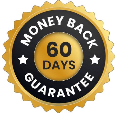 Risk-free 60-day money-back guarantee badge offering consumer confidence and satisfaction assurance